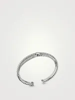 Cable Loop Bracelet Sterling Silver With Pavé Diamonds