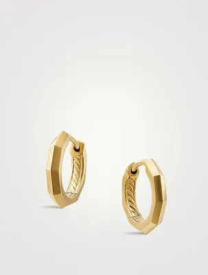 Stax Faceted Huggie Hoop Earrings In 18k Yellow Gold
