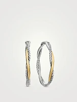 Infinity Hoop Earrings In Sterling Silver With 14k Yellow Gold, 42mm