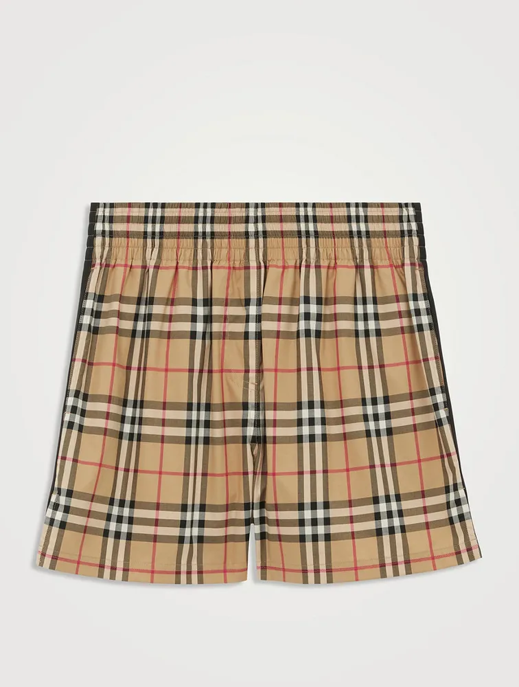 Check Stretch Cotton Shorts