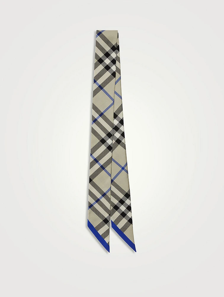 Skinny Check Silk Scarf