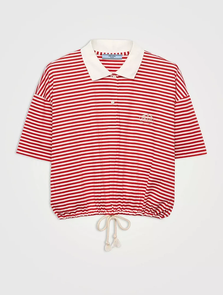 Striped Jersey Polo Shirt