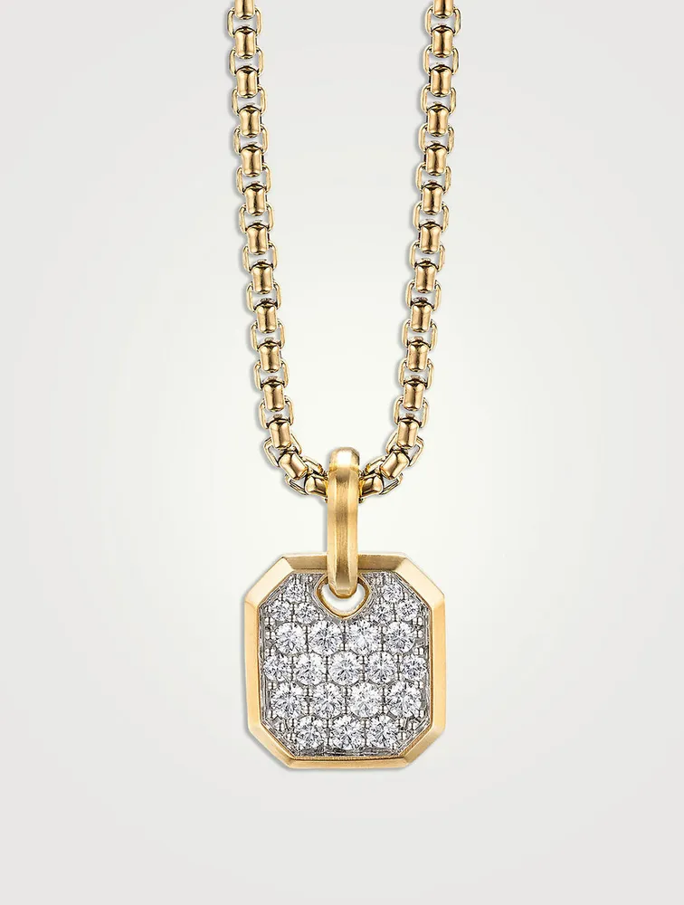 Roman Amulet In 18k Yellow Gold With Pavé Diamonds