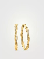 Infinity Hoop Earrings In 18k Yellow Gold With Diamonds, 42mm