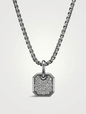 Roman Amulet In 18k White Gold With Pavé Diamonds