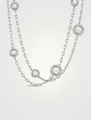 Pearl Classics Station Chain Necklace In Sterling Silver, 3mm