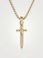 Petrvs® Dagger Amulet In 18k Yellow Gold With Pavé Diamonds