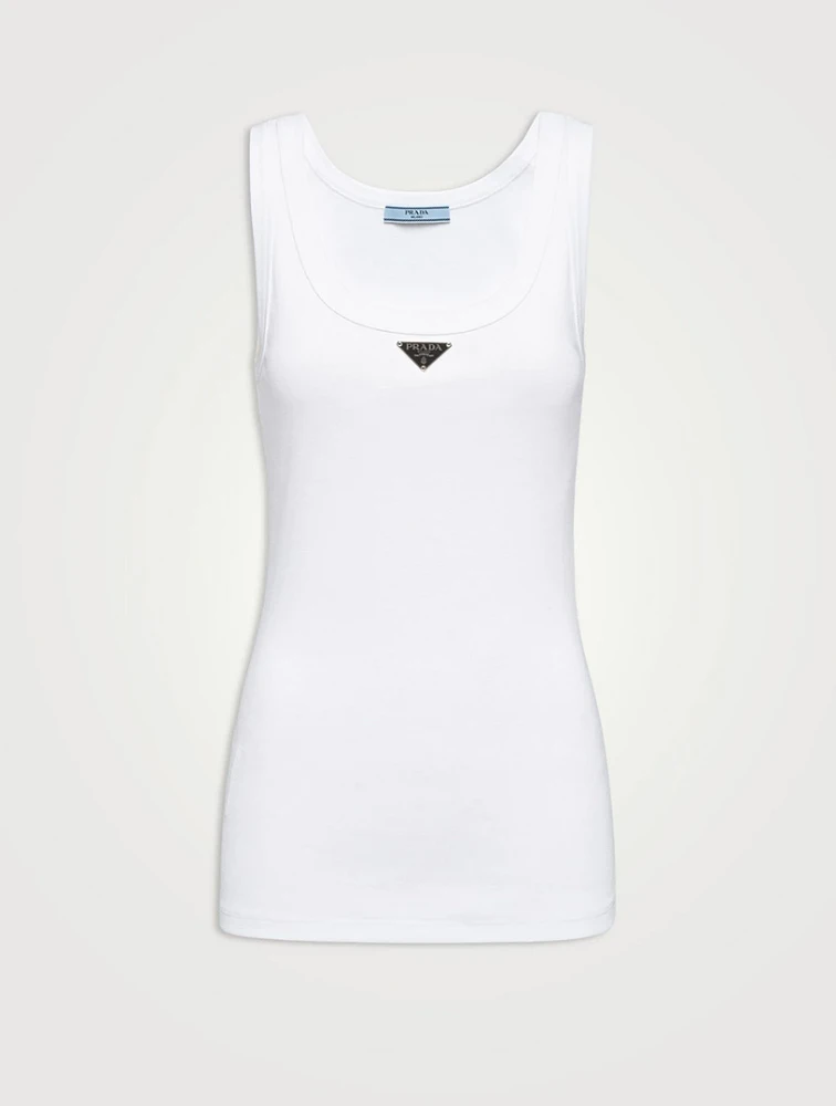 Ribbed Knit Jersey Tank Top
