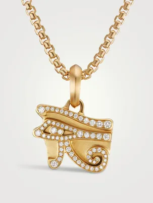 Cairo Eye Of Horus Amulet In 18k Yellow Gold With Pavé Diamonds