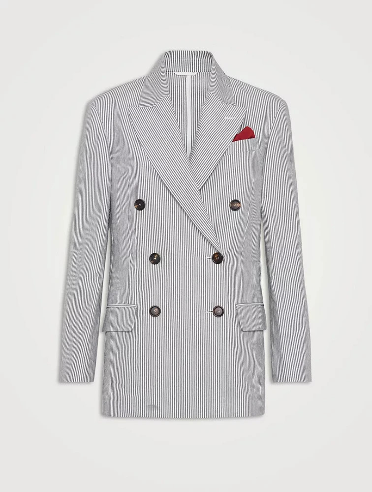 Striped Twill Blazer