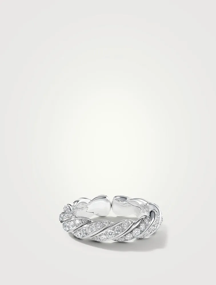 Pavéflex Band Ring 18k White Gold With Diamonds