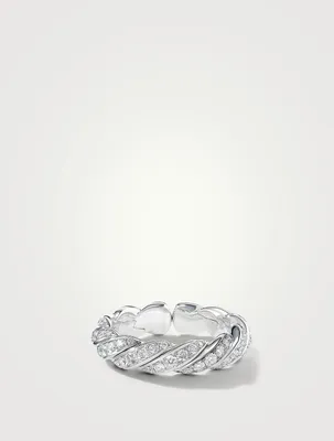 Pavéflex Band Ring 18k White Gold With Diamonds