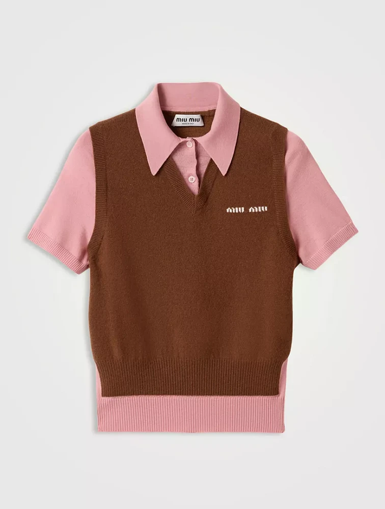 Cashmere And Wool Polo Sweater