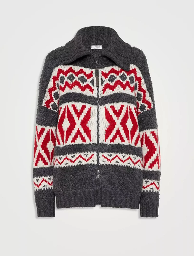 Retro Jacquard Cardigan