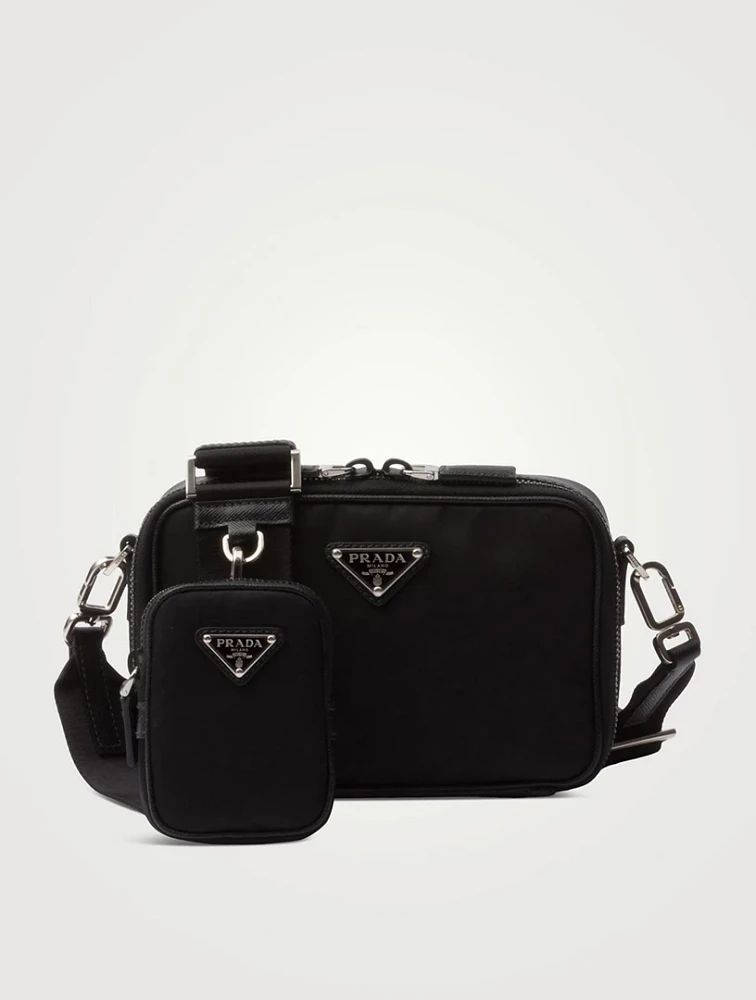 Prada Brique Re-nylon And Saffiano Leather Bag