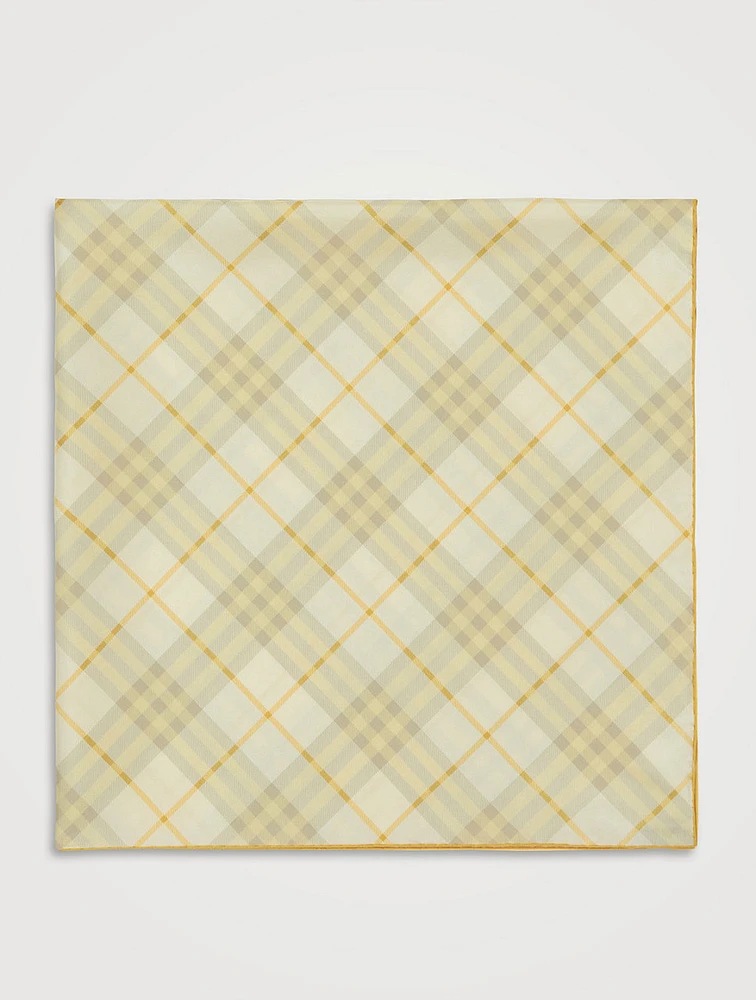 Check Silk Scarf