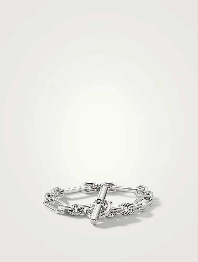 Lexington Chain Bracelet Sterling Silver With Pavé Diamonds
