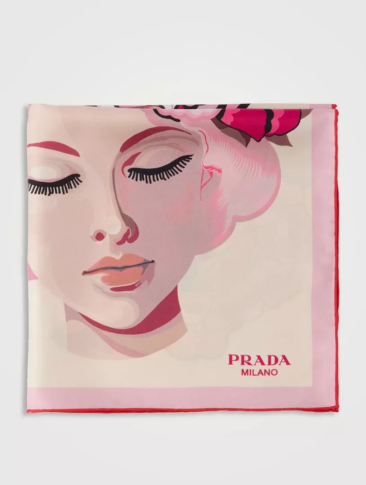 Printed Silk Twill Scarf 55x55
