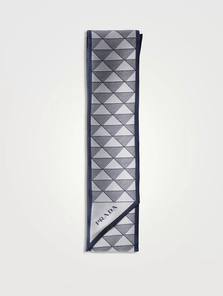 Printed Silk Skinny Scarf