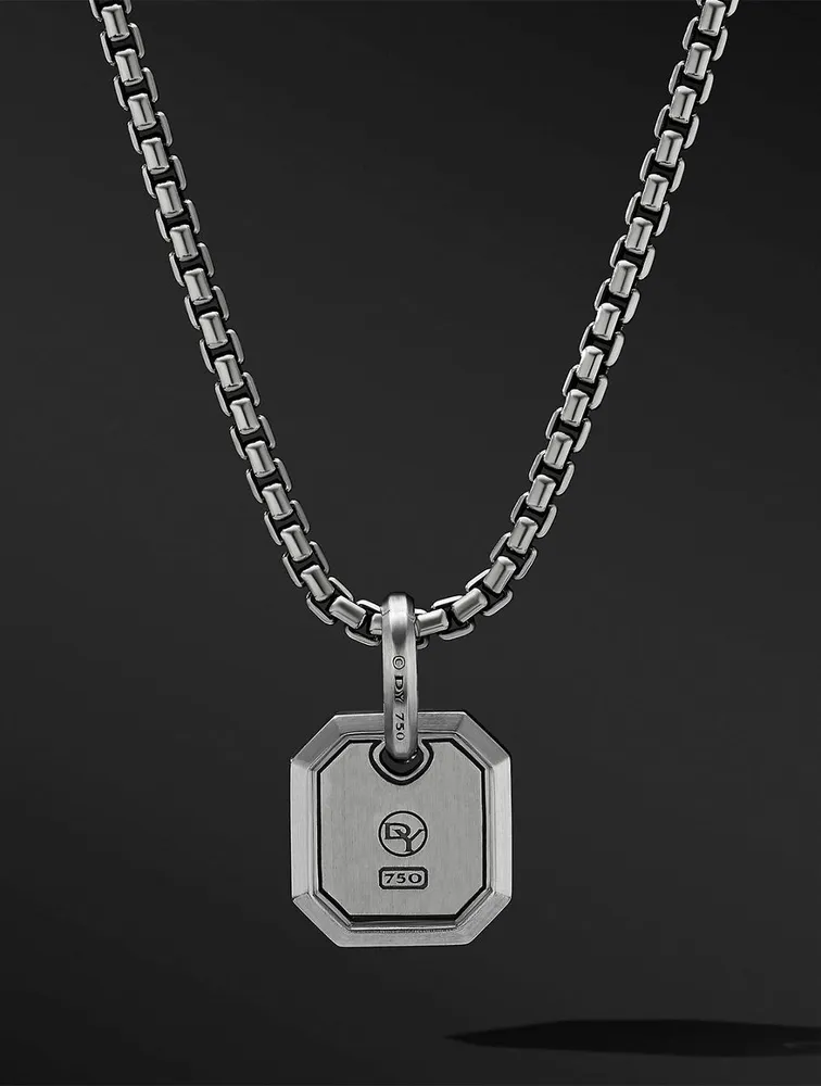 Roman Amulet In 18k White Gold With Pavé Diamonds