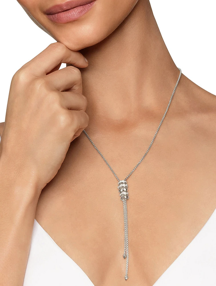 Zig Zag Stax™ Y Necklace In Sterling Silver With Diamonds