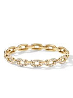 Stax Chain Link Bracelet 18k Yellow Gold With Pavé Diamonds