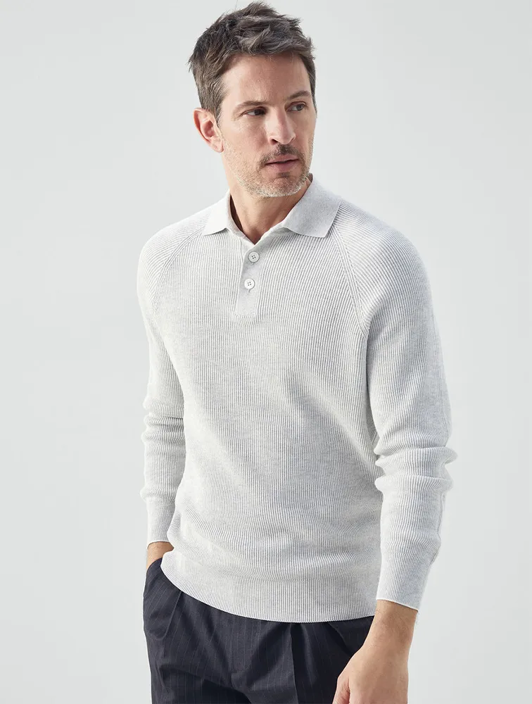 Cotton Polo-style Sweater
