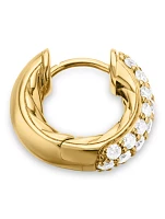 Dy Mercer® Micro Hoop Earrings In 18k Yellow Gold With Diamonds, 13.5mm