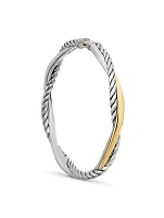 Infinity Hoop Earrings In Sterling Silver With 14k Yellow Gold, 42mm