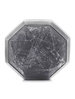 Meteorite Faceted Round Cufflinks In Sterling Silver, 16mm