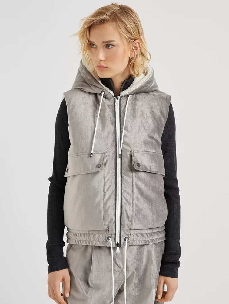 Down Vest With Monili