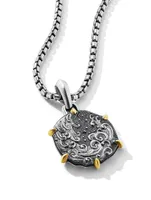 Aquarius Amulet In Sterling Silver With 18k Yellow Gold