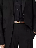 Check And Leather Reversible Tb Belt