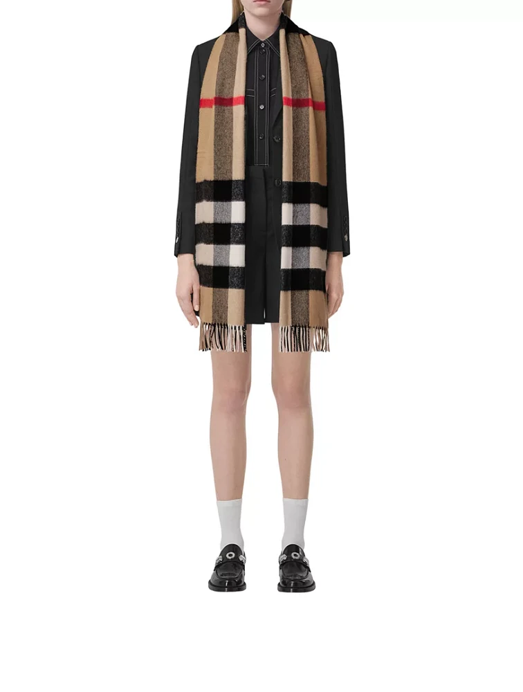 Check Cashmere Scarf