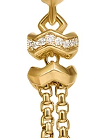 Zig Zag Stax™ Chain Drop Earrings In 18k Yellow Gold With Diamonds, 66mm
