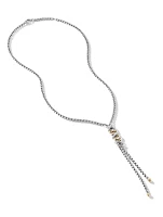 Helena Y Necklace In Sterling Silver With 18k Yellow Gold With Pavé Diamonds