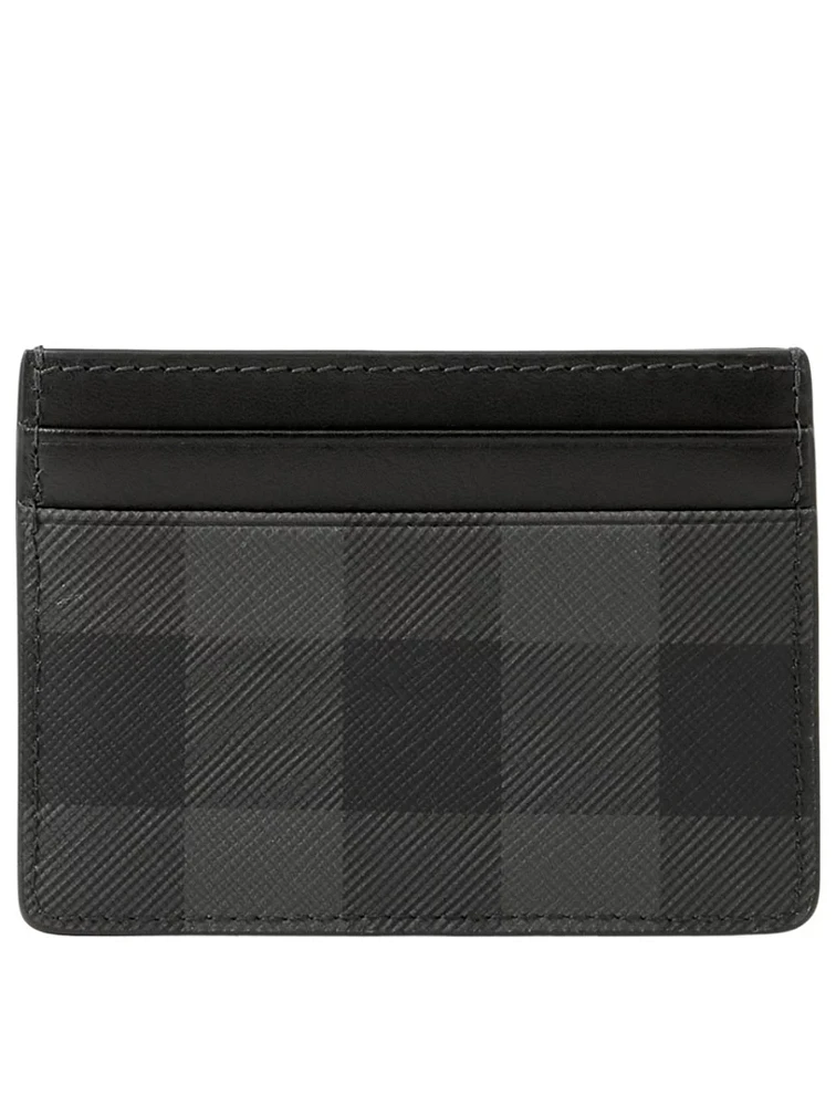 Check And Leather Card Case