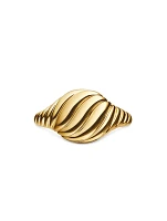 Sculpted Cable Pinky Ring 18k Yellow Gold, 9.7mm