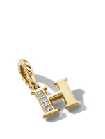 Pavé H Initial Pendant In 18k Yellow Gold With Diamonds
