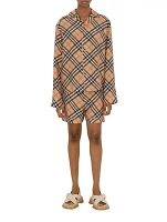Check Silk Pyjama Shirt