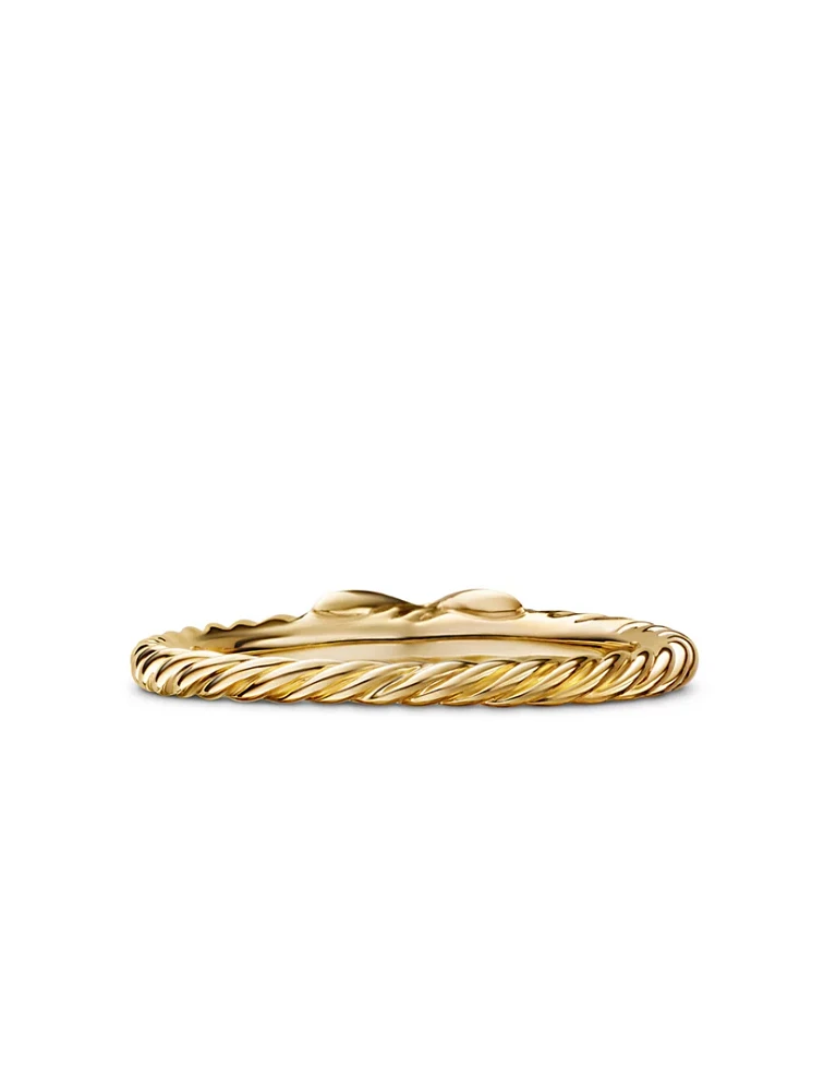 Petite X Ring 18k Yellow Gold With Diamonds, 2.2mm