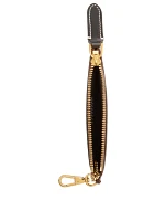 Exaggerated Check Coin Case With Strap