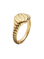 Sculpted Cable Pinky Ring 18k Yellow Gold, 9.7mm