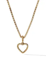 Heart Amulet In 18k Yellow Gold With Pavé Diamonds