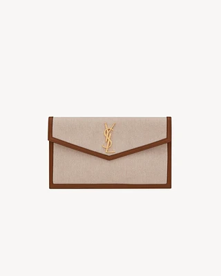 UPTOWN pouch in canvas and smooth leather