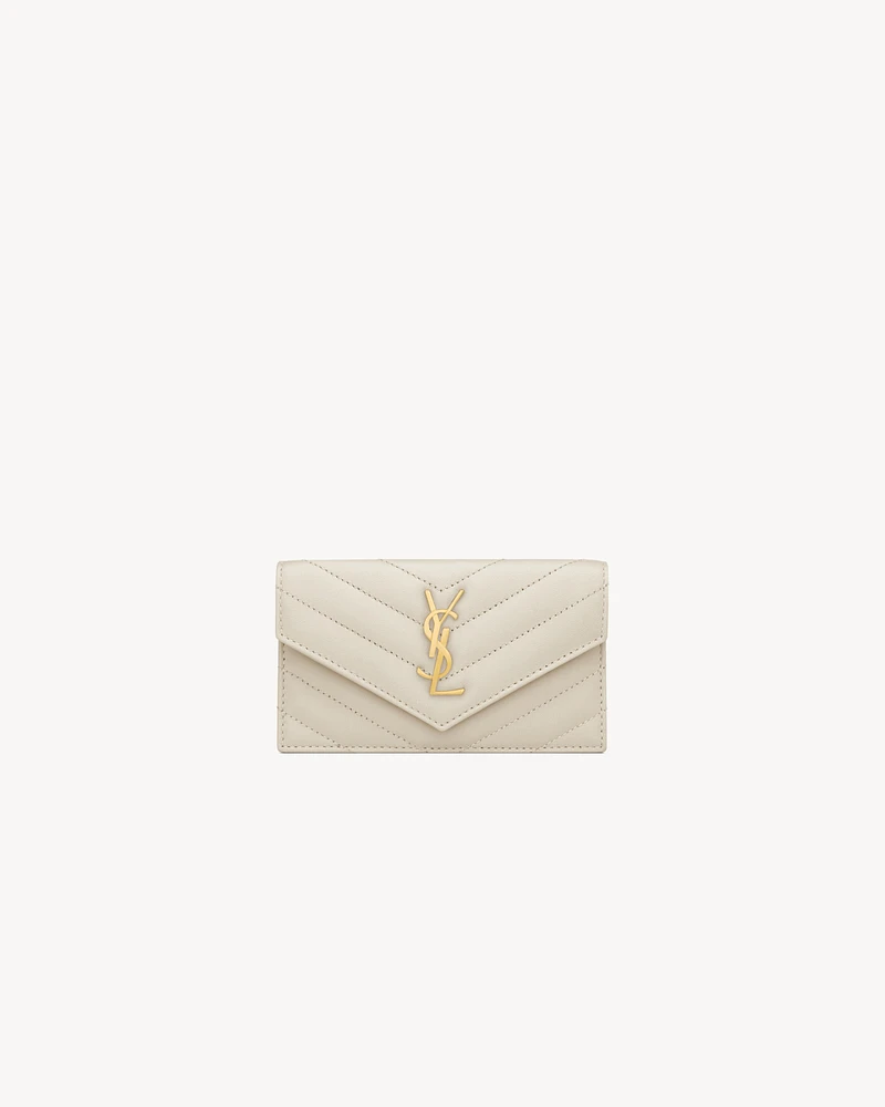 CASSANDRE MATELASSÉ FRAGMENTS FLAP CARD CASE IN LAMBSKIN