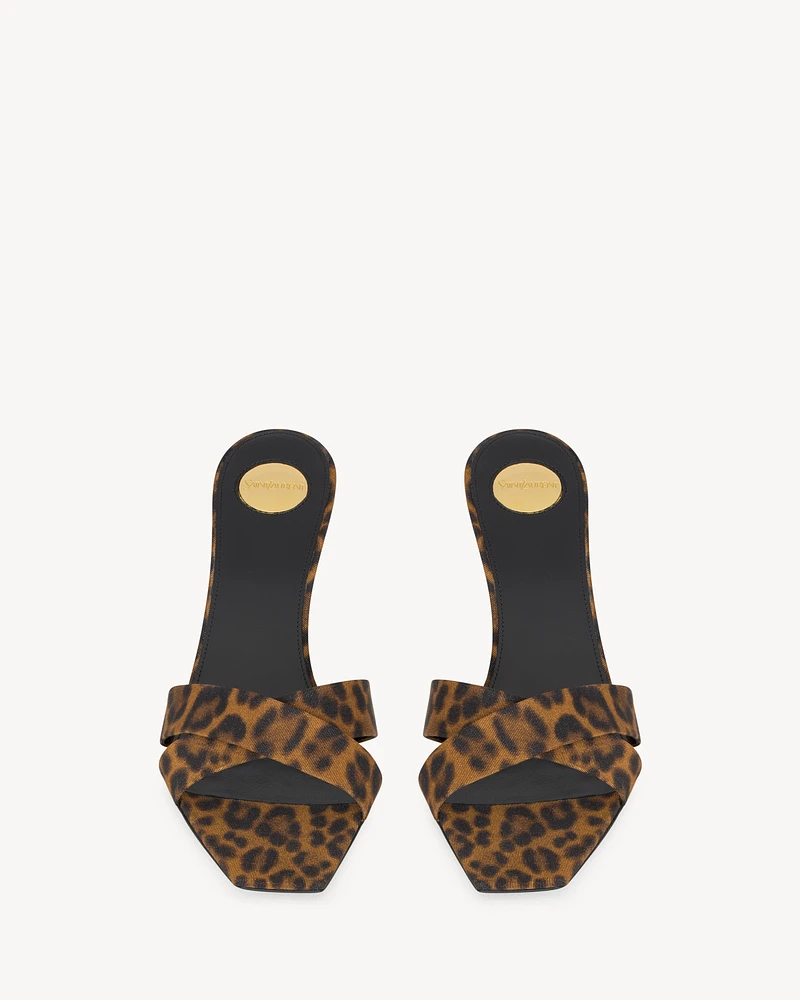JILL mules leopard grosgrain