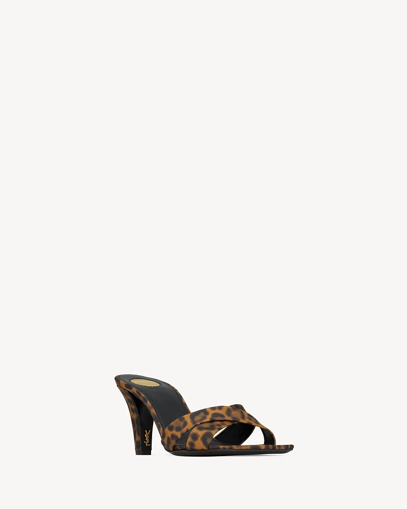JILL mules leopard grosgrain