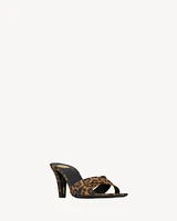 JILL mules leopard grosgrain