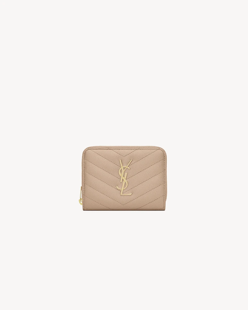 CASSANDRE MATELASSÉ compact zip around wallet in grain de poudre leather